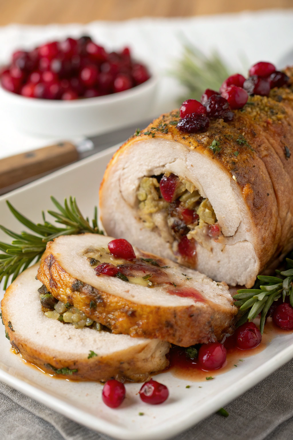 Cranberry Stuffed Turkey Breast Recipe