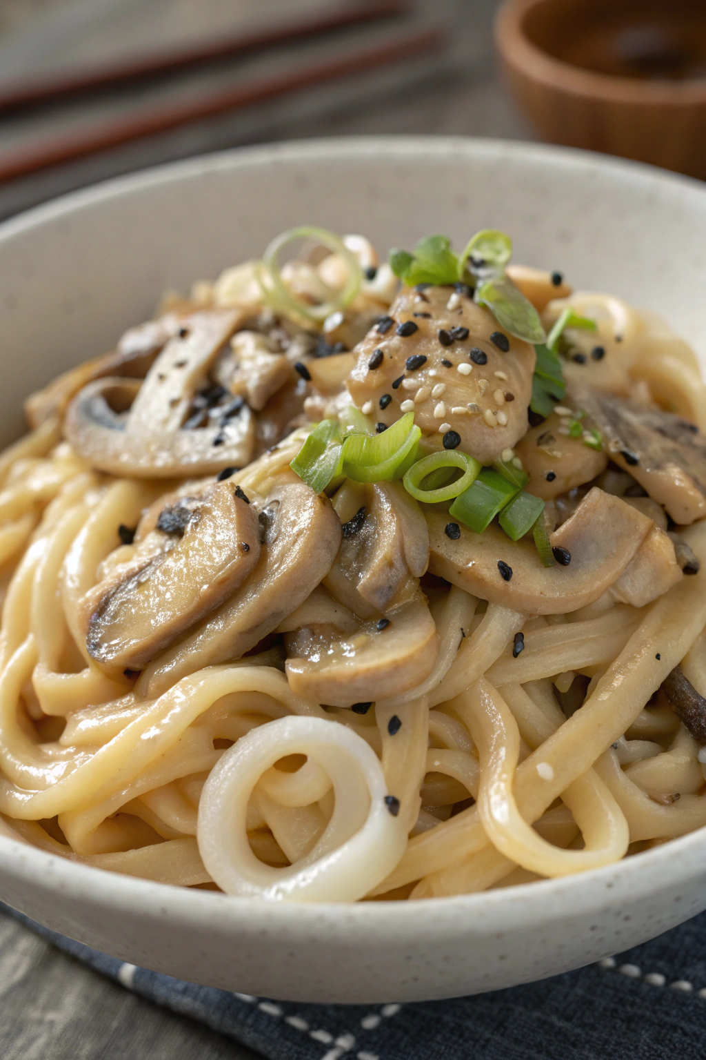 Creamy Mushroom Udon Recipe