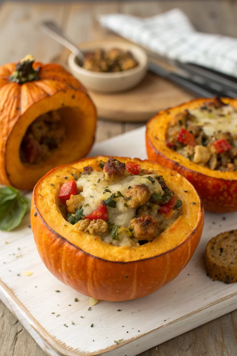 Ground Turkey & Brown Butter Sage Stuffed Pumpkins