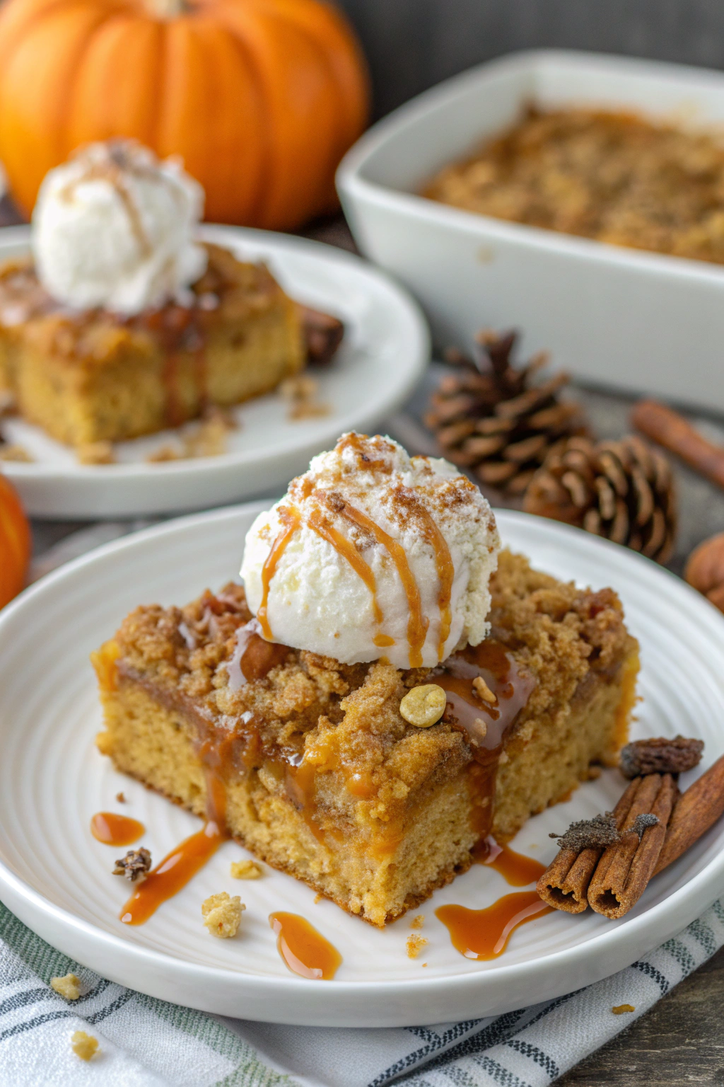 Pumpkin Pie Dump Cake With Spice Cake Mix
