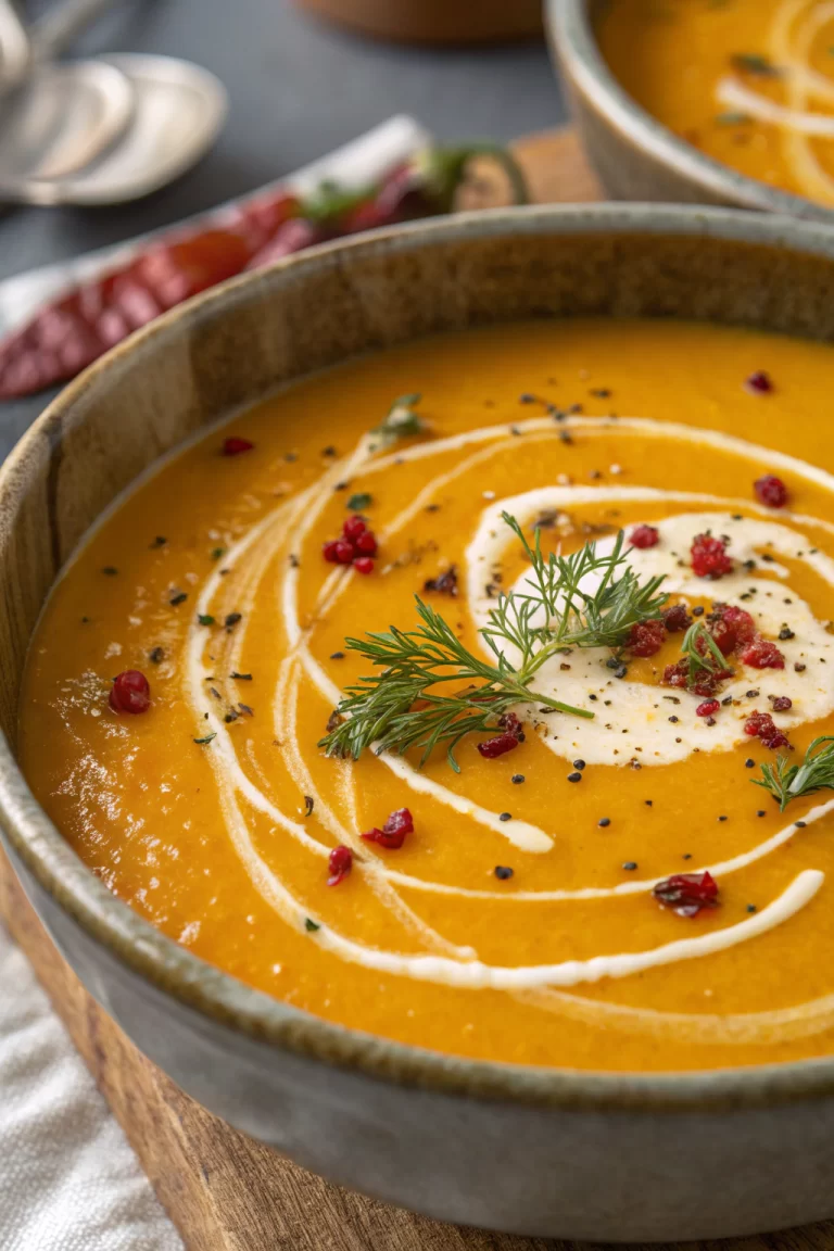 Spicy Butternut Squash Sweet Potato Soup Recipe