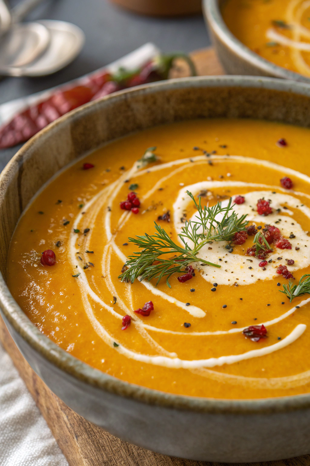 Spicy Butternut Squash Sweet Potato Soup Recipe