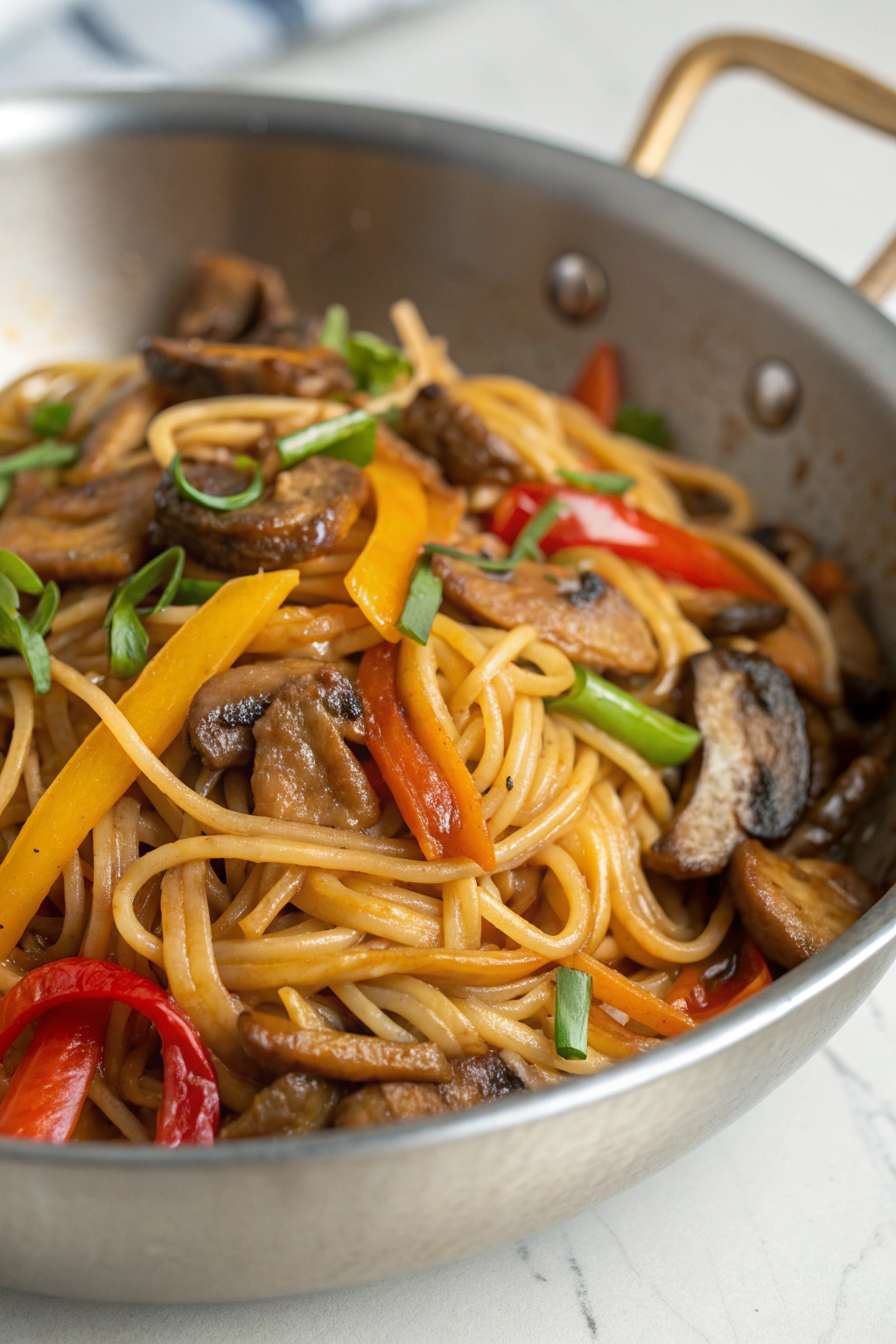 Udon Noodle Stir Fry with Mushrooms Recipe