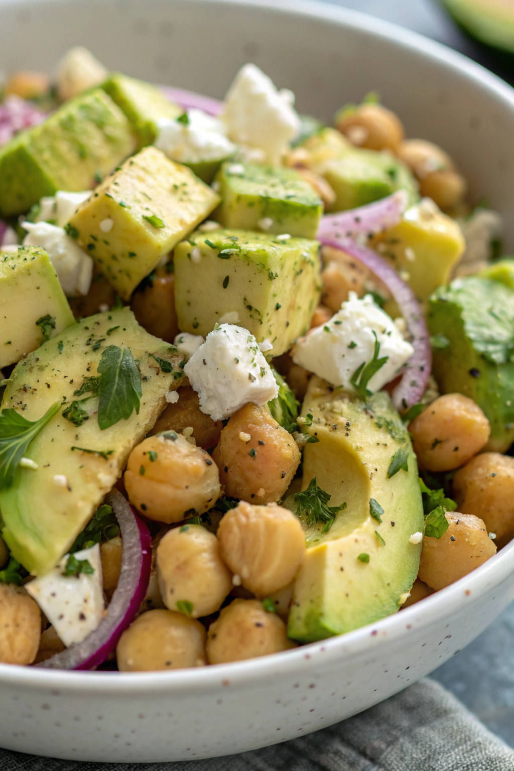 Chickpea Feta Avocado Salad Recipe